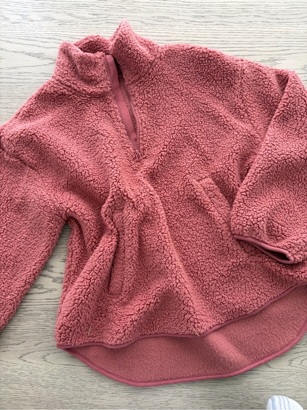 Old Navy Rose Pink Sherpa Half-Zip Pullover Hoodie